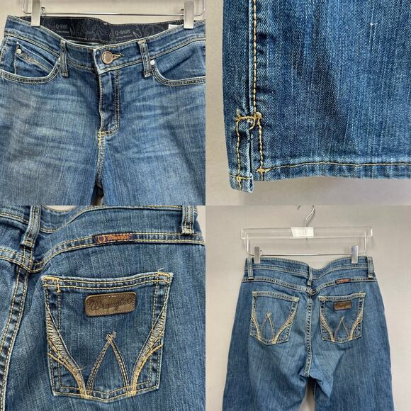 Vintage Y2k Wrangler Q-Baby Mid Rise Western Denim Jeans Size 7/8X34 Medium Wash - Picture 14 of 15